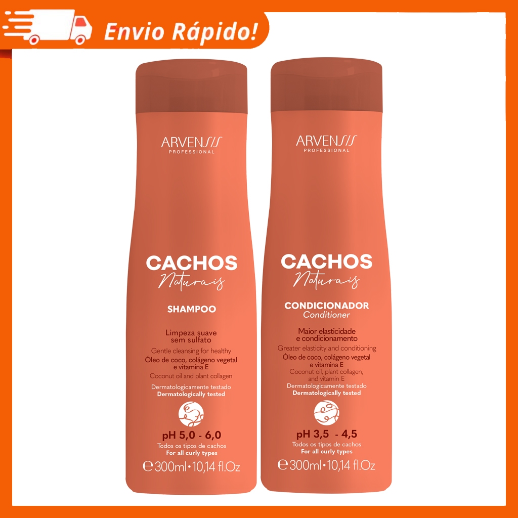Kit Arvensis Shampoo 300ml + Condicionador 300ml Cachos Naturais
