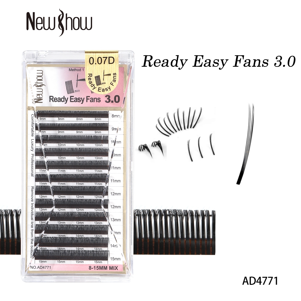 New Show Cílios EASY-Fan Original com Selo Fio/Ready Easy Fans 3.0/Extensão de Cilios Alongamento em Oferta na Shopee