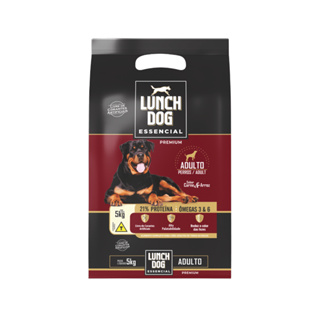 Ração para Cães Adultos Lunch Dog Premium Essencial 21% Proteínas  5Kg Carne e Arroz em Oferta na Shopee
