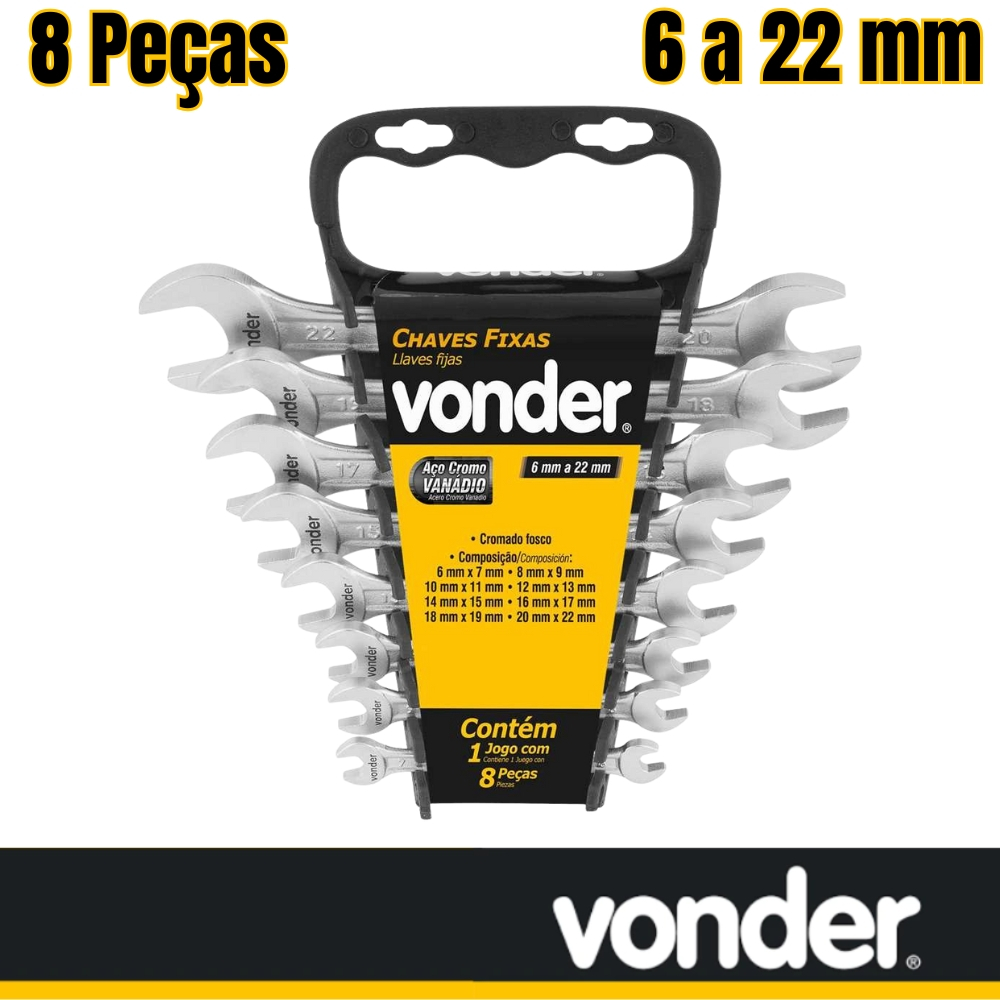 Jogo De Chaves Fixas 6 Mm A 22 Mm Vonder em Oferta na Shopee