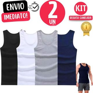 Jogo De 2 Regata Premium Masculina Modelo Americano Canelado Primeira Linha em Oferta na Shopee