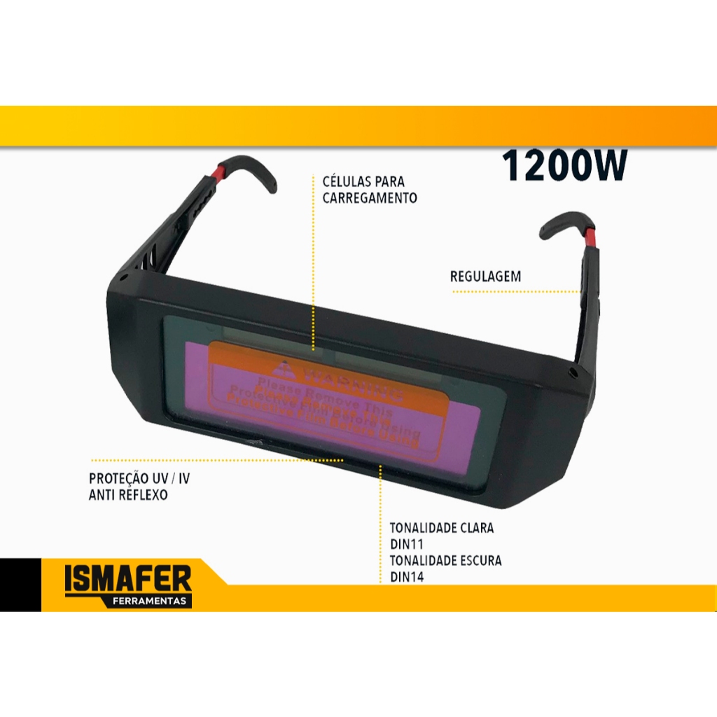 Kit 2 Óculos De Solda Para Soldador Com Escurecimento Automático Oz — imagem 2 de 2