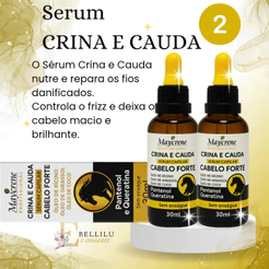 kit 02 Sérum Capilar Linha Crina E Cauda Cabelo Forte 30ml Maycrene