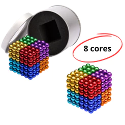 Neocube Bolas Cubo 5mm 216 Esferas Imã Neodímio Com latinha Para Guardar