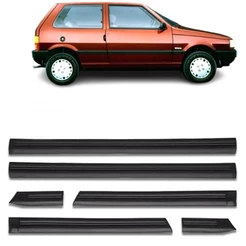 Kit Friso Borrachão Lateral Uno 2 Portas Modelo Largo 1988 1989 1990 1991 1992 1993 1994 1995 1996 1997 1998 1999 2000