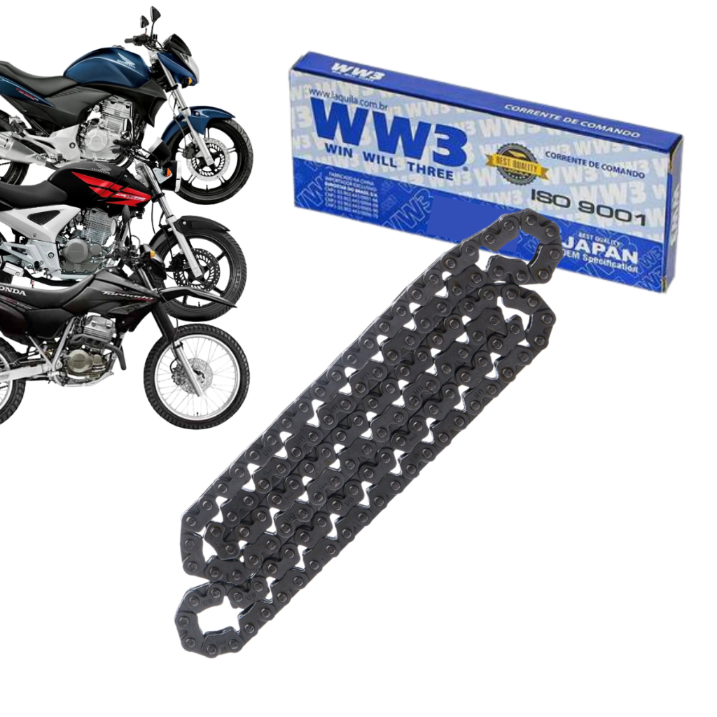 Corrente Comando Motor Honda Cbx 250 Xr 250 01/08 Xre 300 (126 Elos)