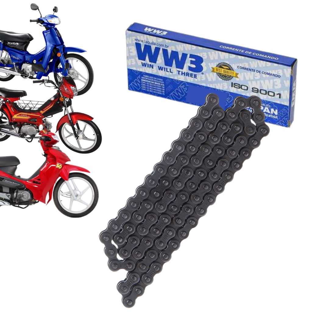 Corrente Comando Motor Shineray Xy 50q\Dafra Zig 50\TRAXX STAR 50\KASINSKI SOFT 50 (82 Elos) em Oferta na Shopee