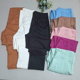 Kit 2 Calças Feminina Alfaiataria Cintura Alta Zíper Frontal Social Luxo Zarha em Oferta na Shopee