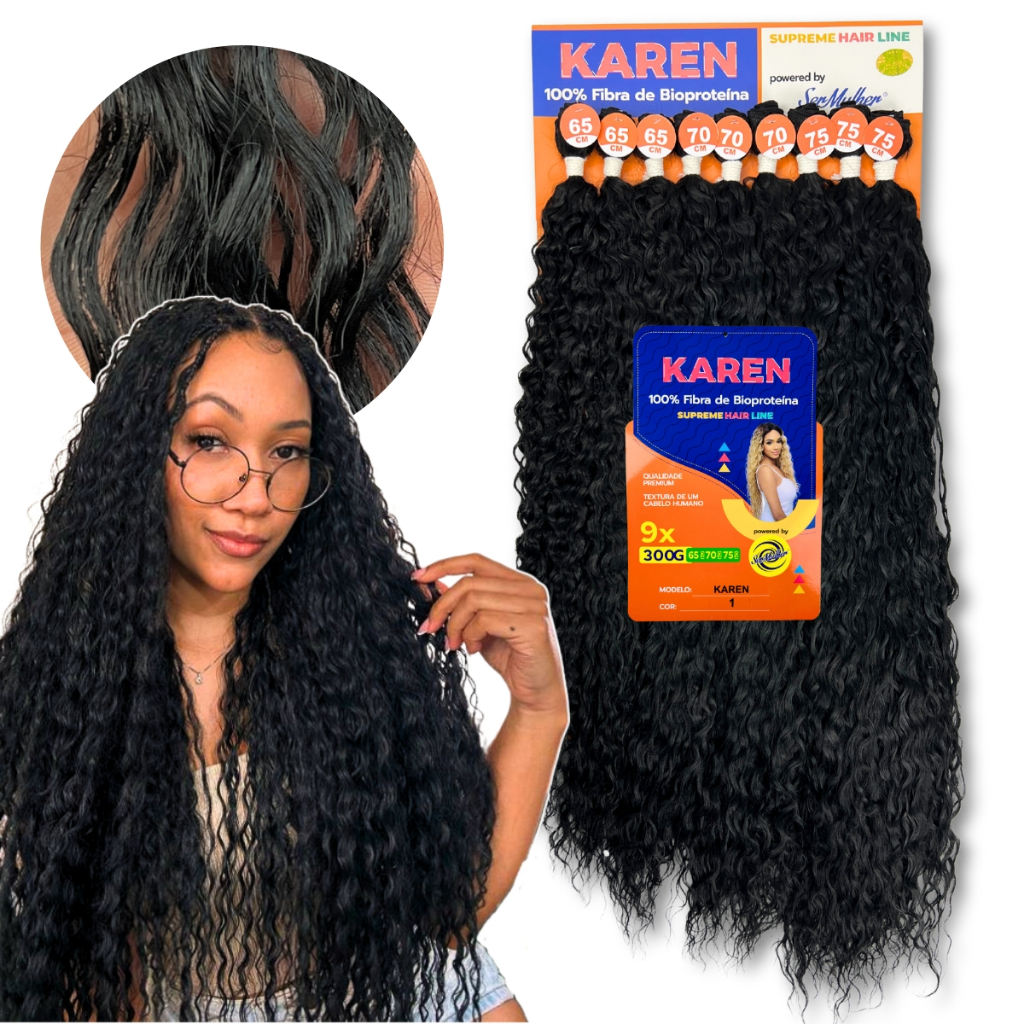 Cabelo Cacheado Tela Orgânico Bio Poteína Karen Ser Mulher