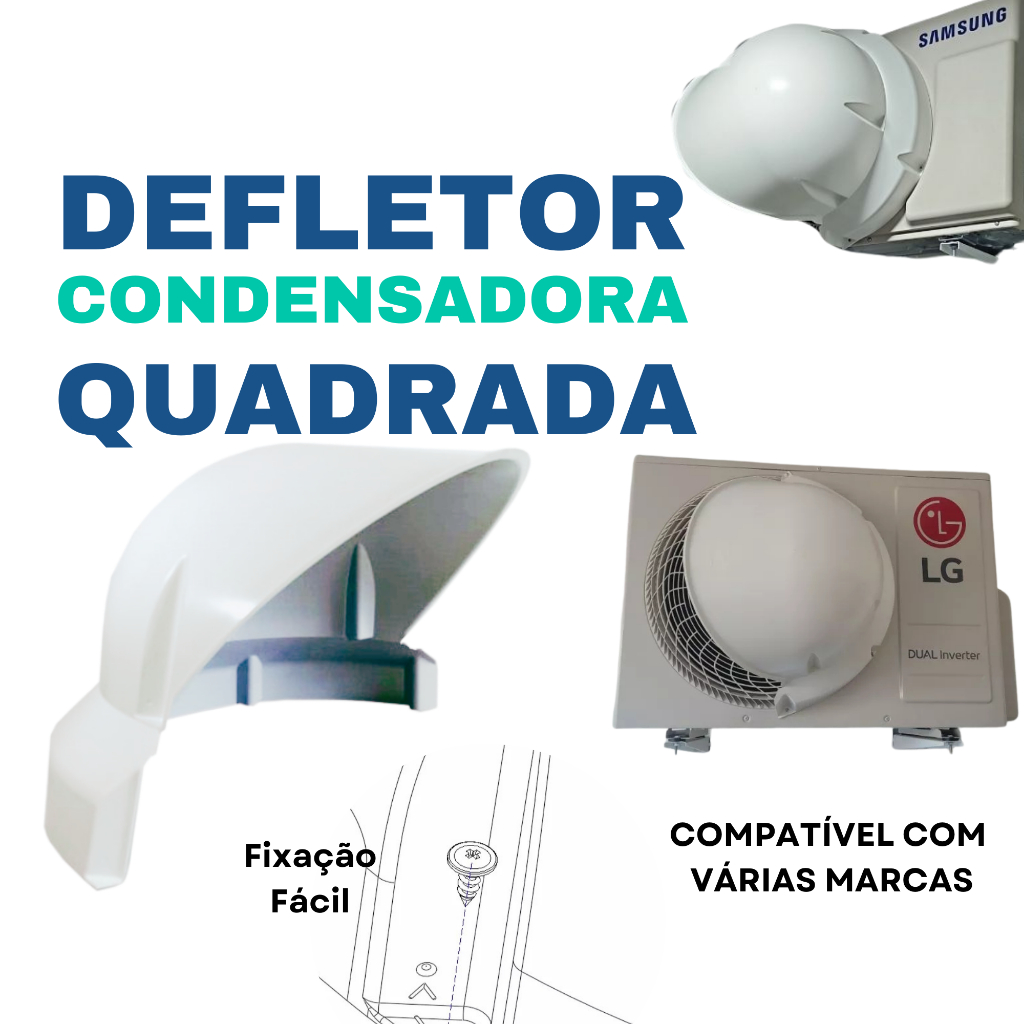 Defletor de ar para condensadora Split Quadrada LG Samsung Midea TCL Gree Electrolux Hitachi em Oferta na Shopee