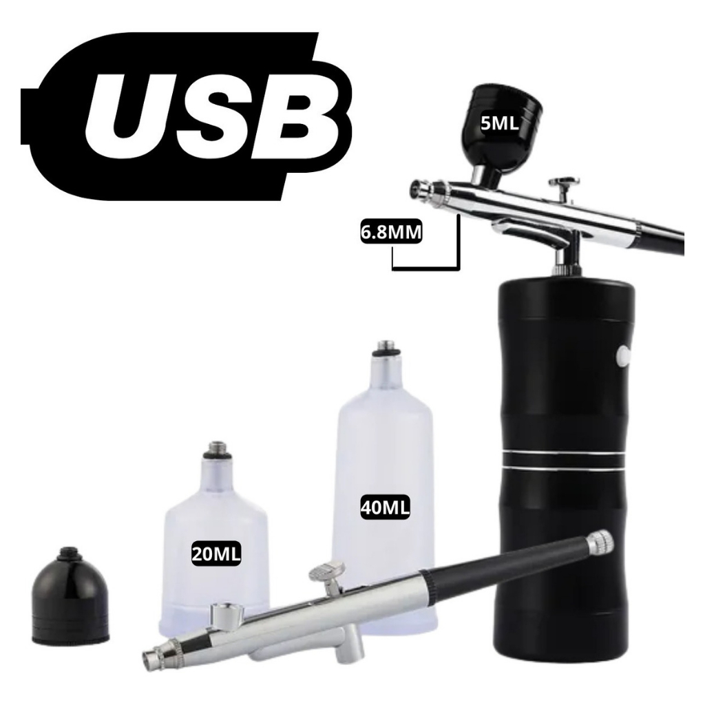 Kit Compressor Aerógrafo Usb Recarregável Sem Fio Portátil em Oferta na Shopee