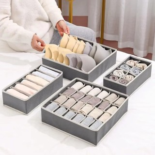 Kit Organizadora gavetas 4 Pçs Organizador Armário Meias Sutiã Roupa Íntima Caixa Armazen…