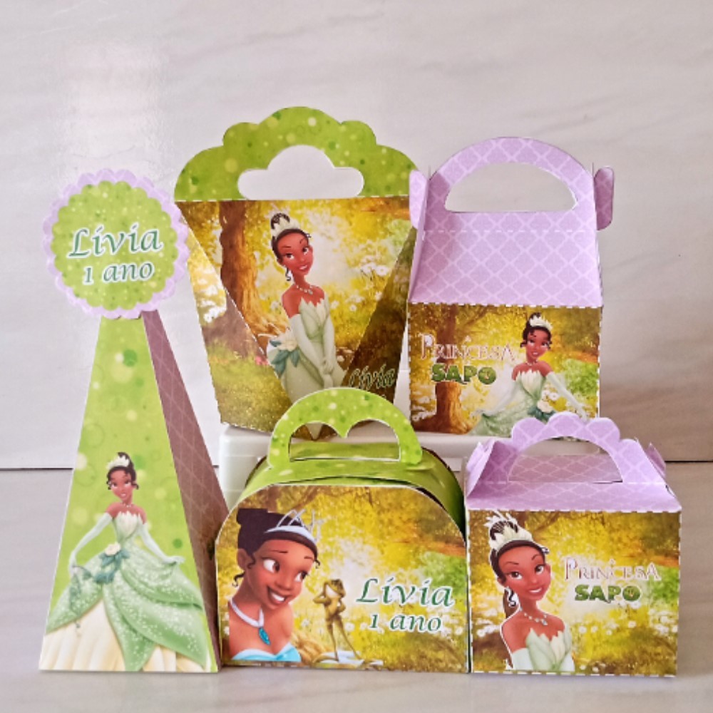 Kit festa Princesa Tiana princesa e sapo Personalizada Lembrancinha Caixinha  Aniversário Festa Infantil | Pegue e Monte