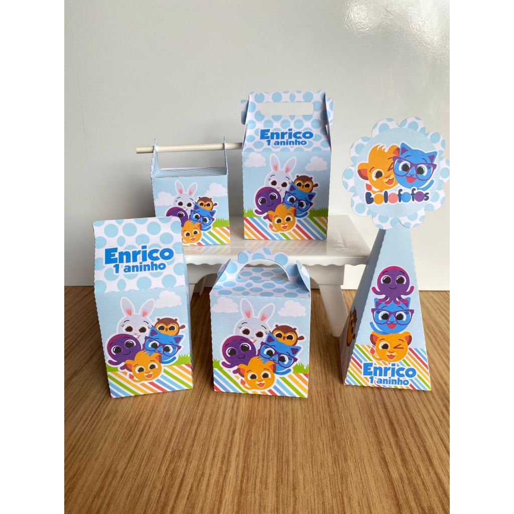 KIT FESTA BOLOFOFOS MENINO Personalizado Pegue e Monte Lembrancinhas - Aniversário - Caixinha Personalizadas