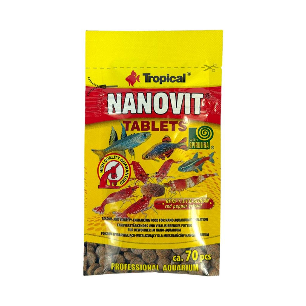 Ração Tropical Nanovit Tablets Sachet 10g P/ Peixes Pequenos em Oferta na Shopee