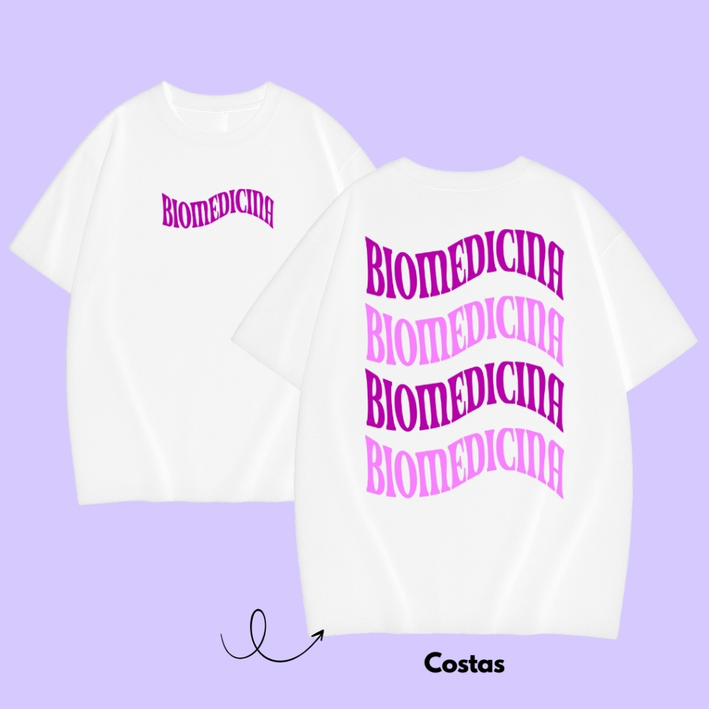 T-shirt Unissex Preta Curso de Biomedicina Farda Curso Faculdade Biomédicos Fardamento 2026 Blusa 100% Algodão