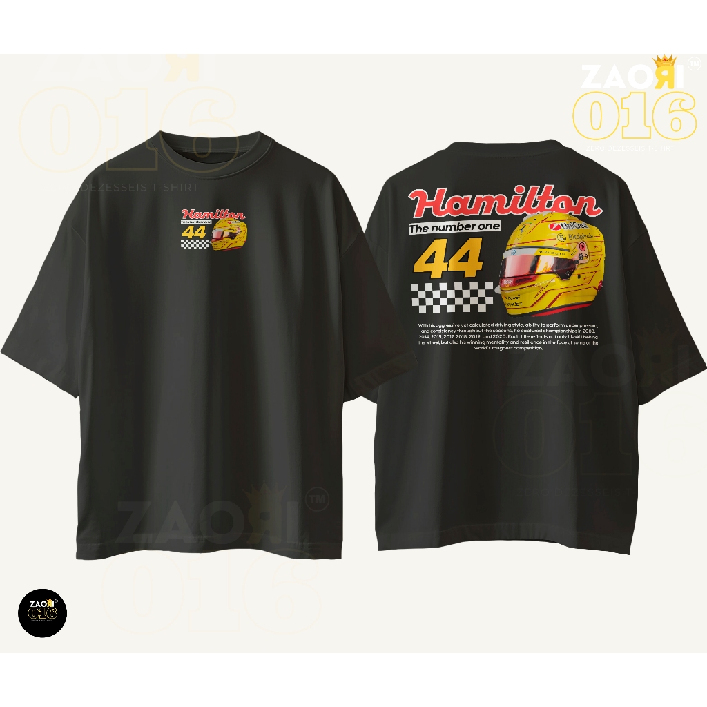 Camiseta Lewis Hamilton 44 Ferrari Team 100% Algodão Formula 1 Premium ou Oversized Streetwear