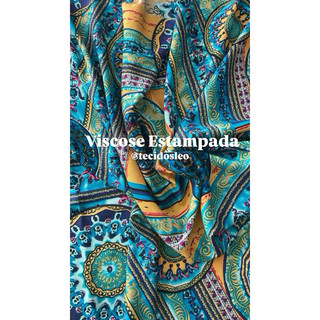 Tecido Viscose Estampada | Estampa Indiana | 100% Viscose | Largura:1,50
