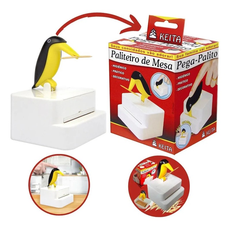 Pote De Palito Pega Palito De Dente Pássaro Tucano/pinguim Decorativo Keita