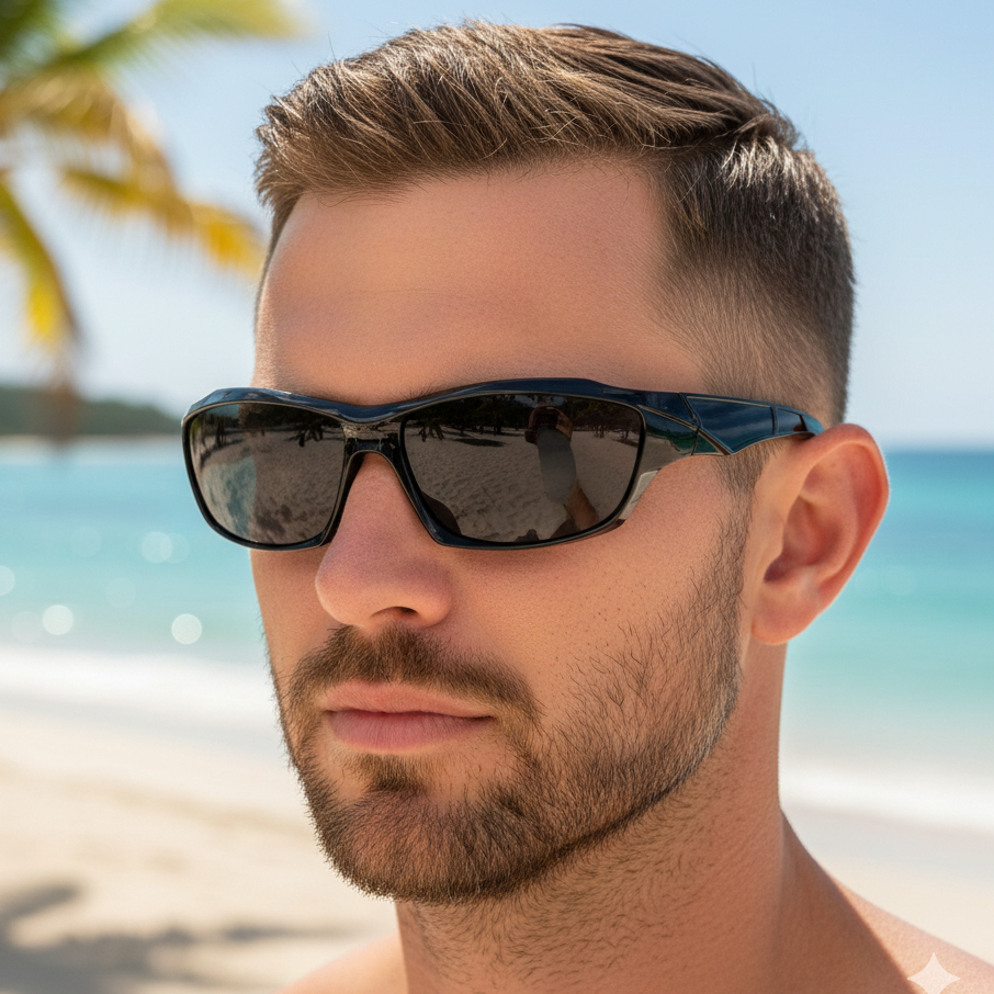 Óculos de Sol Masculino Esportivo Proteção UV Verão 2025 em Oferta na Shopee