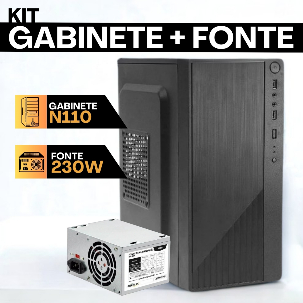 Gabinete c/ Fonte - Gabinete Micro ATX BPC N110 e Fonte BPC230V1.2 230W / 110V/230V