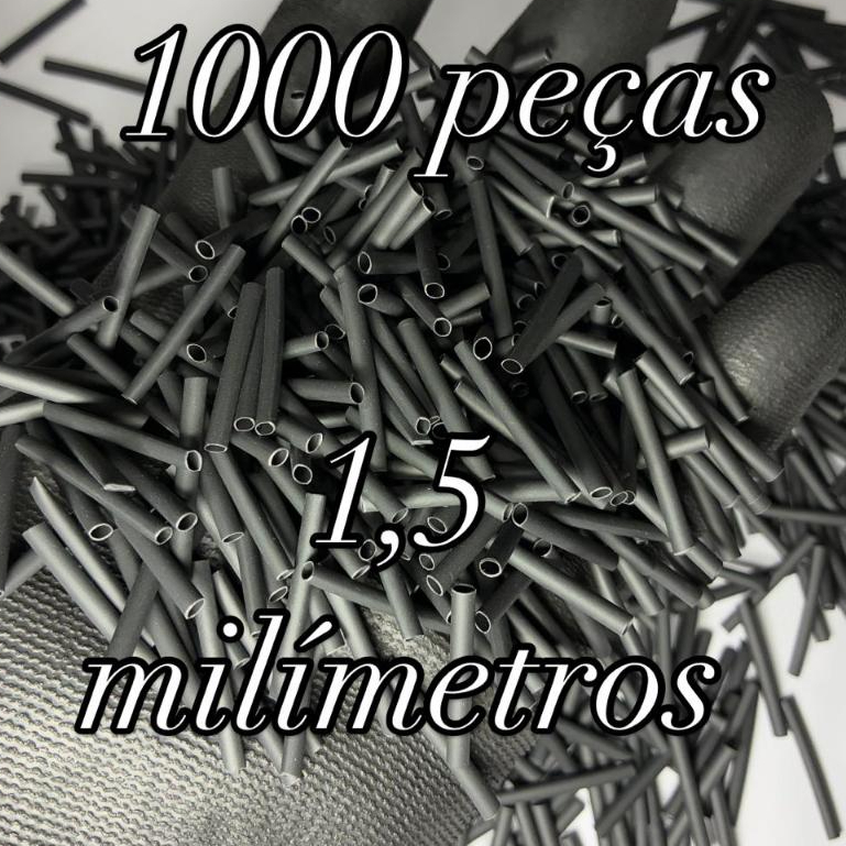 1000 MIL pçs 1,5mm Tubo Termo Retrátil Espaguete retrátil cor preto..alfa