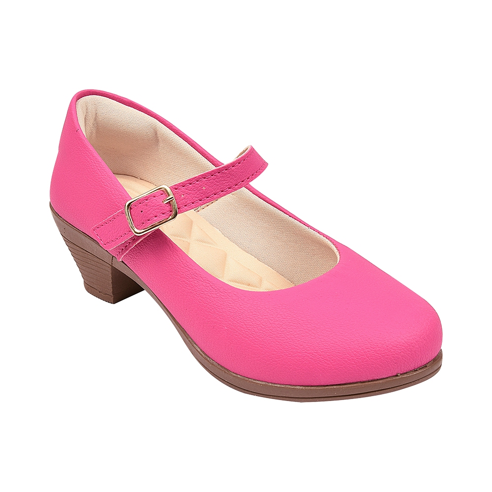 Sapatilha Infantil Feminina com Salto Baixo – Sapato Boneca Festa Menina Mary Jane Tamanhos 28 ao 34