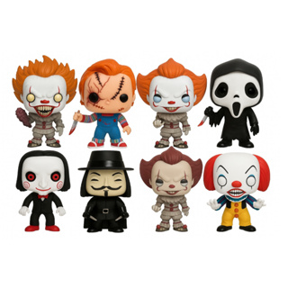 Bonecos Colecionáveis Filmes e Series de Terro - Ghostface,Billy,Chucky,Demogorgon,Pennywise,V de Vingança,Leatherface em Oferta na Shopee
