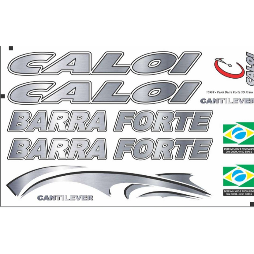 Adesivos Colante Bikes Caloi Barraforte Cantilever cores 3D