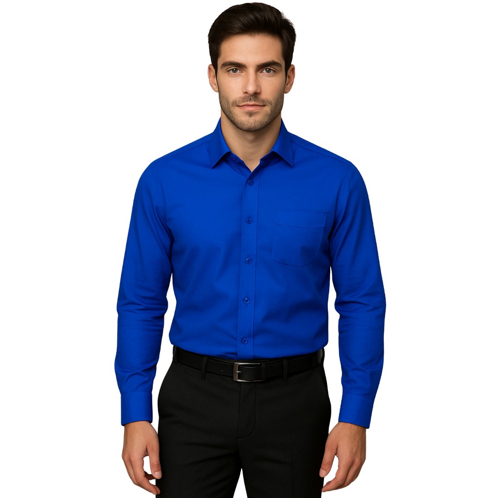 Camisa Social Masculina Manga Longa Microleve Não Amassa Com Bolso em Oferta na Shopee