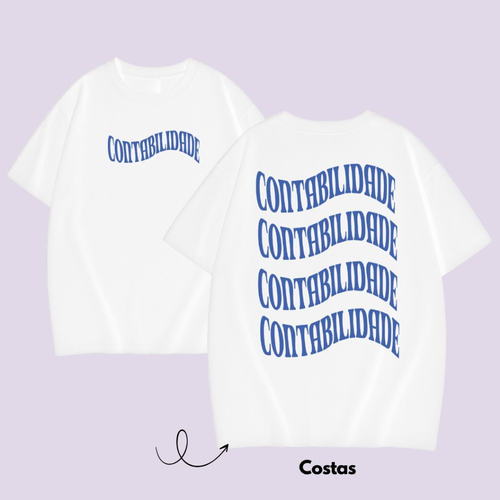 Camiseta Estudante  Contabilidade Contador 2026 Fardamento para Faculdade 100% Algodão Tshirt Estampada Letras de Forma