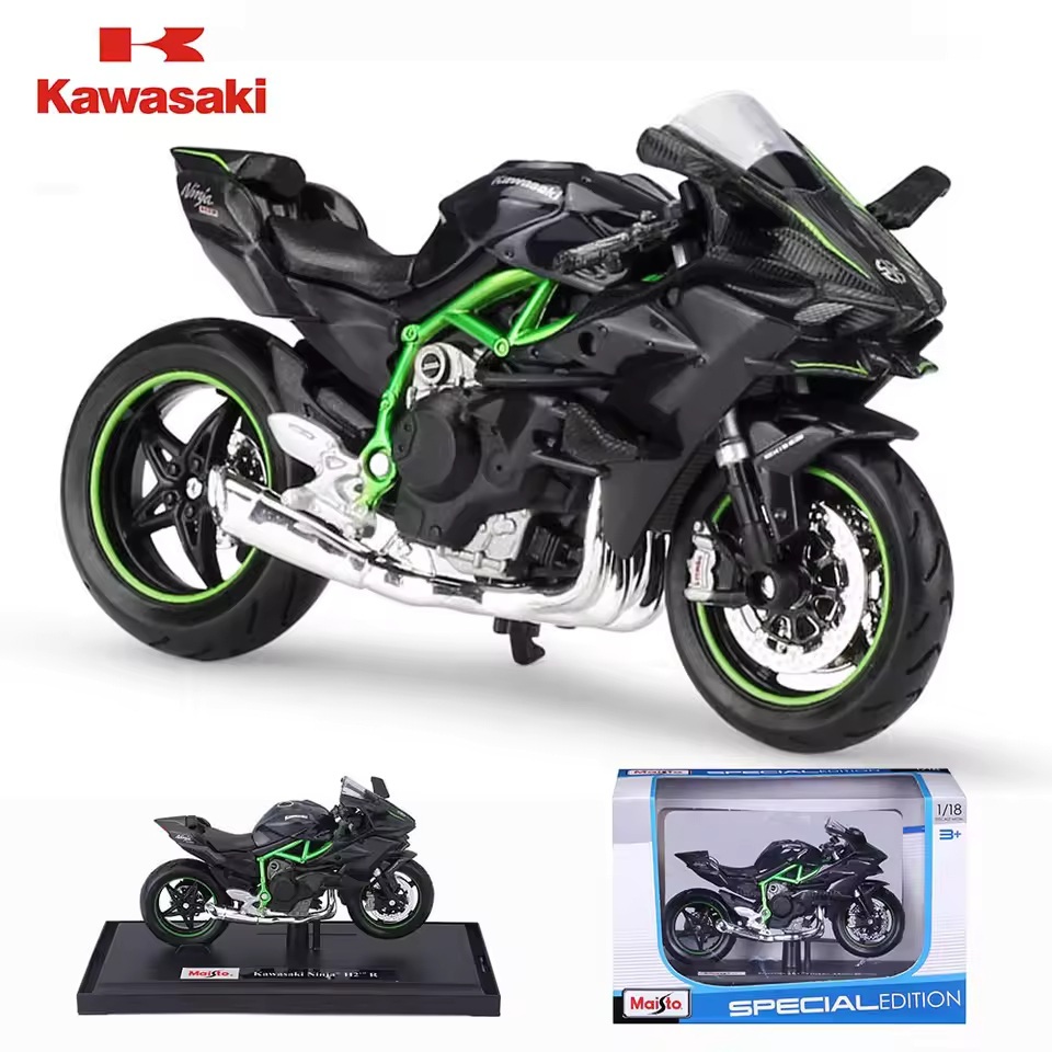 Miniatura Ninja Kawasaki H2R Moto Brinquedo Colecionável