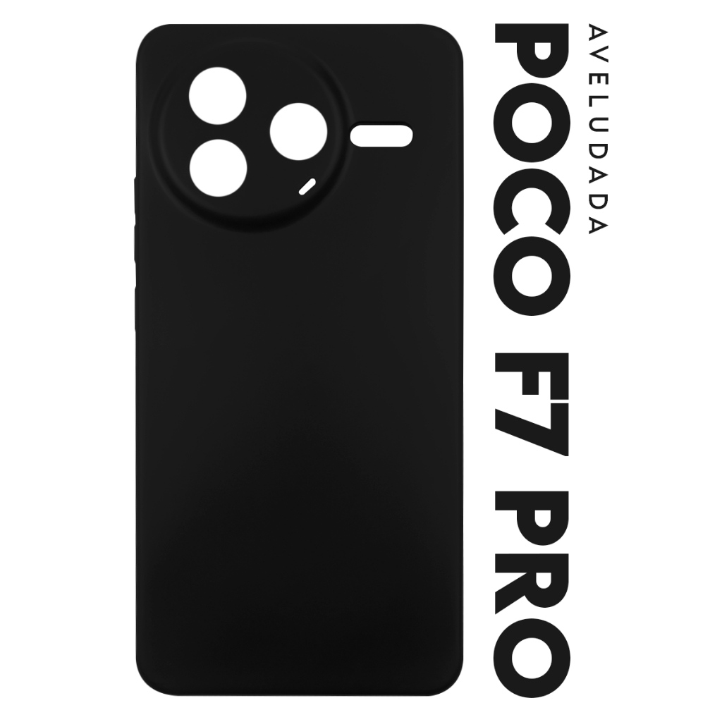 Capa Case Anti Impacto Silicone Aveludada Veludo preta para Xiaomi Poco F7 Pro tela 6.67 pol