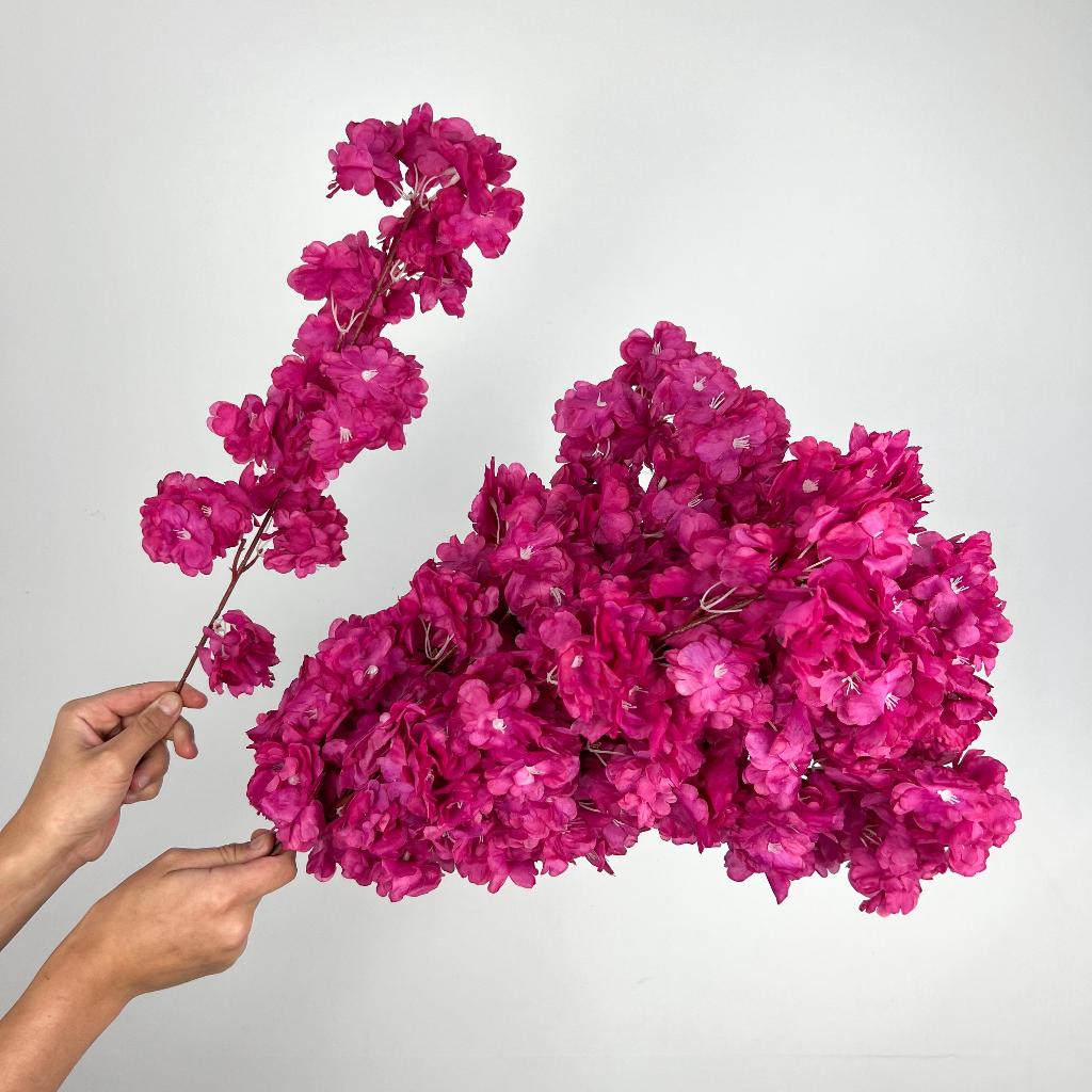 Flor Cerejeira - 1 Galho planta artificial Decoração Casa -A-520 ROSA FÚCSIA
