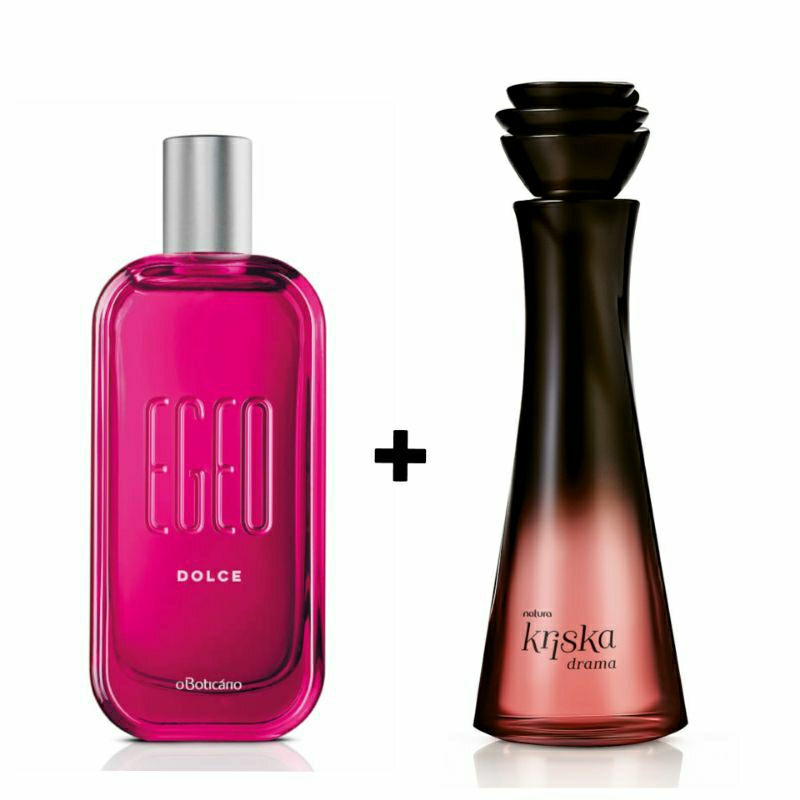 Kit 2 Colônia Doce Feminina Egeo Dolce 90ml Oboticário + Perfume Kriska Drama 100ml Natura