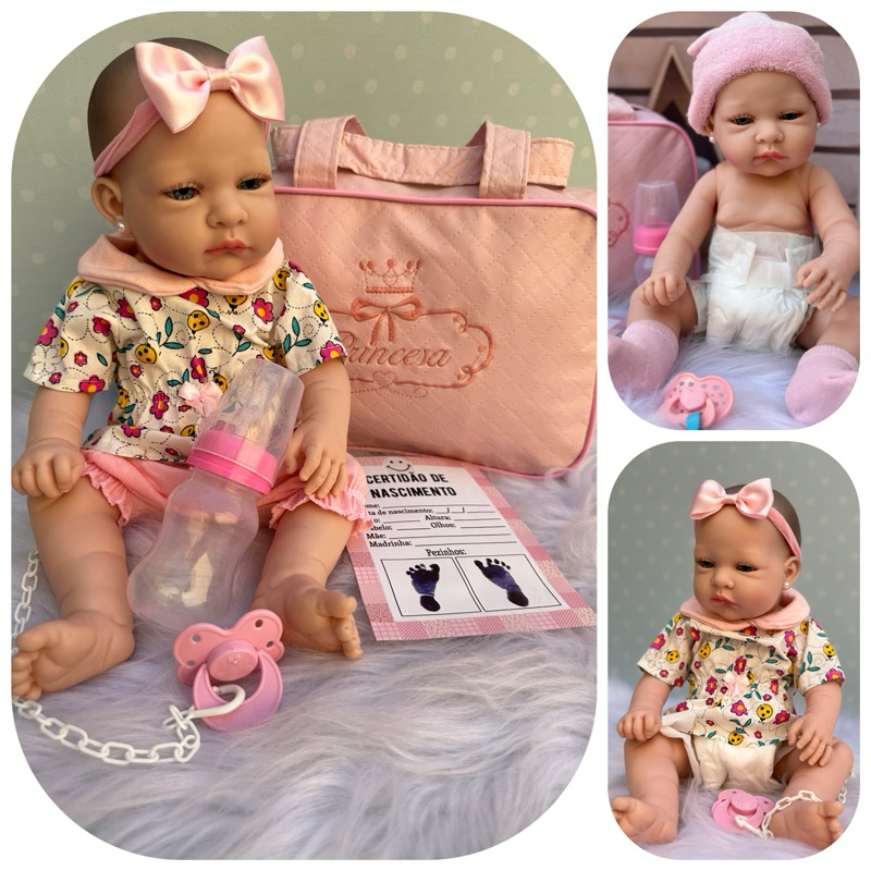 Bebe Reborn Boneca Acessórios corpinho silicone Promoção
