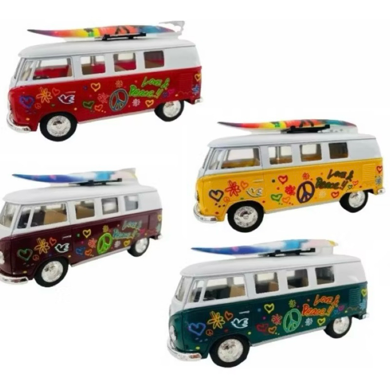 Miniatura Kombi Perua com prancha de surf - abre a porta  - escala 1:32 original