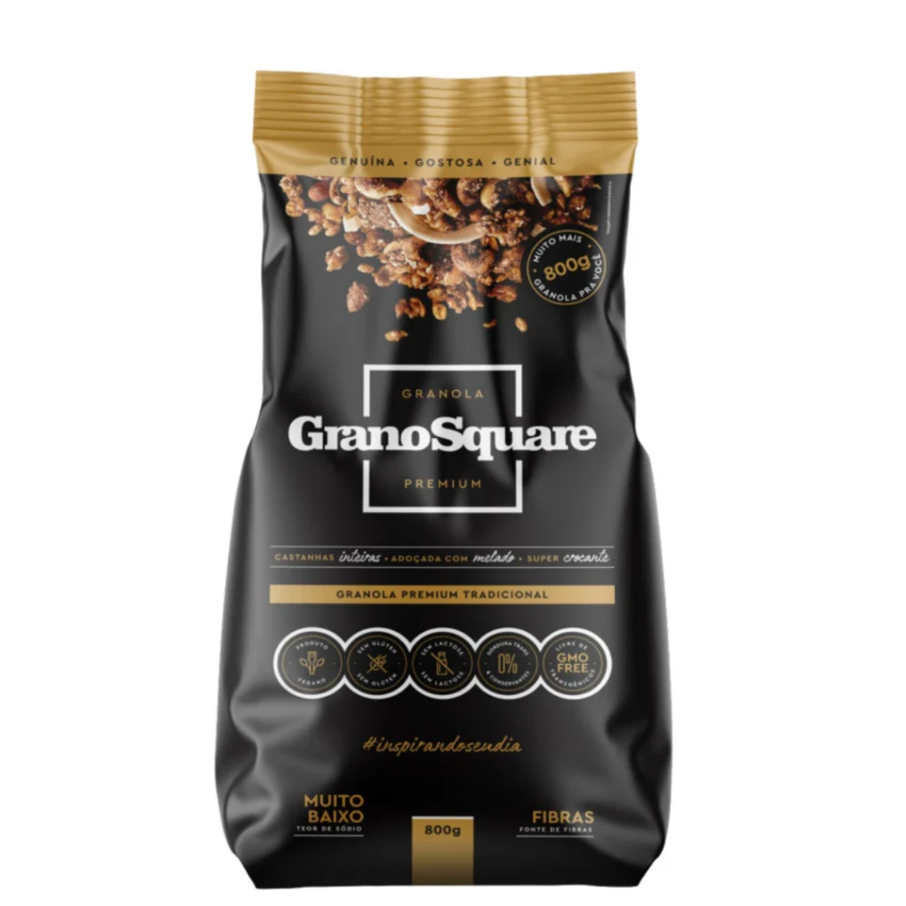 Granola Premium Tradicional Grano Square 800gr Com Gergelim Castanhas de Caju Pará e Amendoas, Nozes em Oferta na Shopee