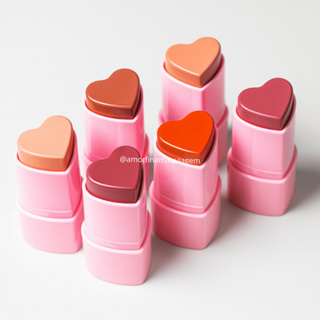 Blush Cremoso em Stick Coração Lovely Dopamine Ruby Rose em Oferta na Shopee