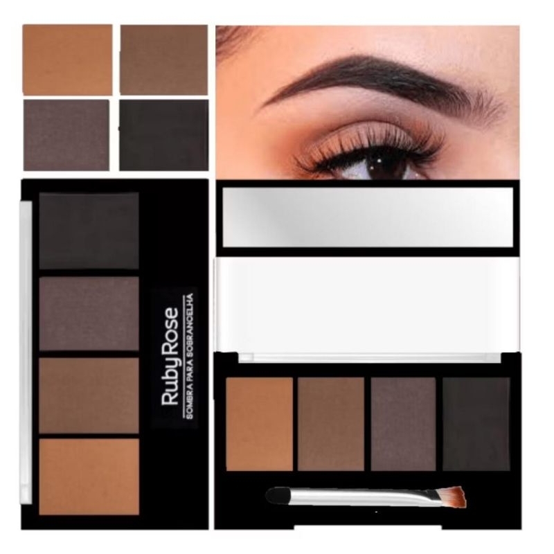 Paleta Quarteto de Sombras para Sobrancelha Ruby Rose