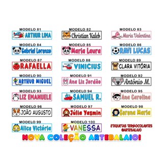 Kit com 50, 100, 150 OU 200 Etiquetas Termocolantes 5X1cm para Peças de Roupas  Uniformes ArteBalaio em Oferta na Shopee