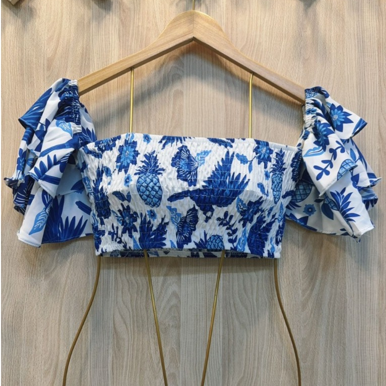 Blusa feminina top cropped em Oferta na Shopee