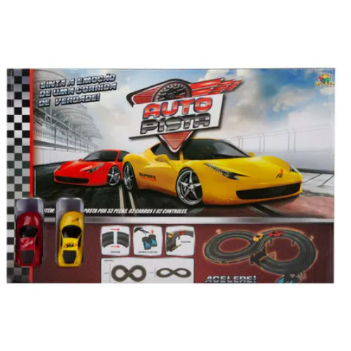 Auto Pisca Acelere Autorama Pista Zein C/2 Carros