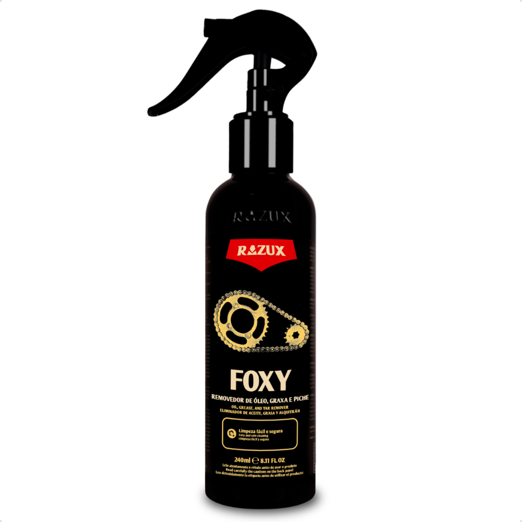 Foxy Limpa Corrente Motor Tira Piche Óleo Graxa Razux 240ml Foxy Limpa Corrente Motor Tira Piche Óleo Graxa Razux 240ml