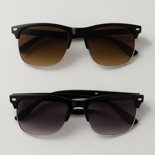 Óculos De Sol Quadrados Semi-Aro Estilo Empresarial Masculino proteçao UV400