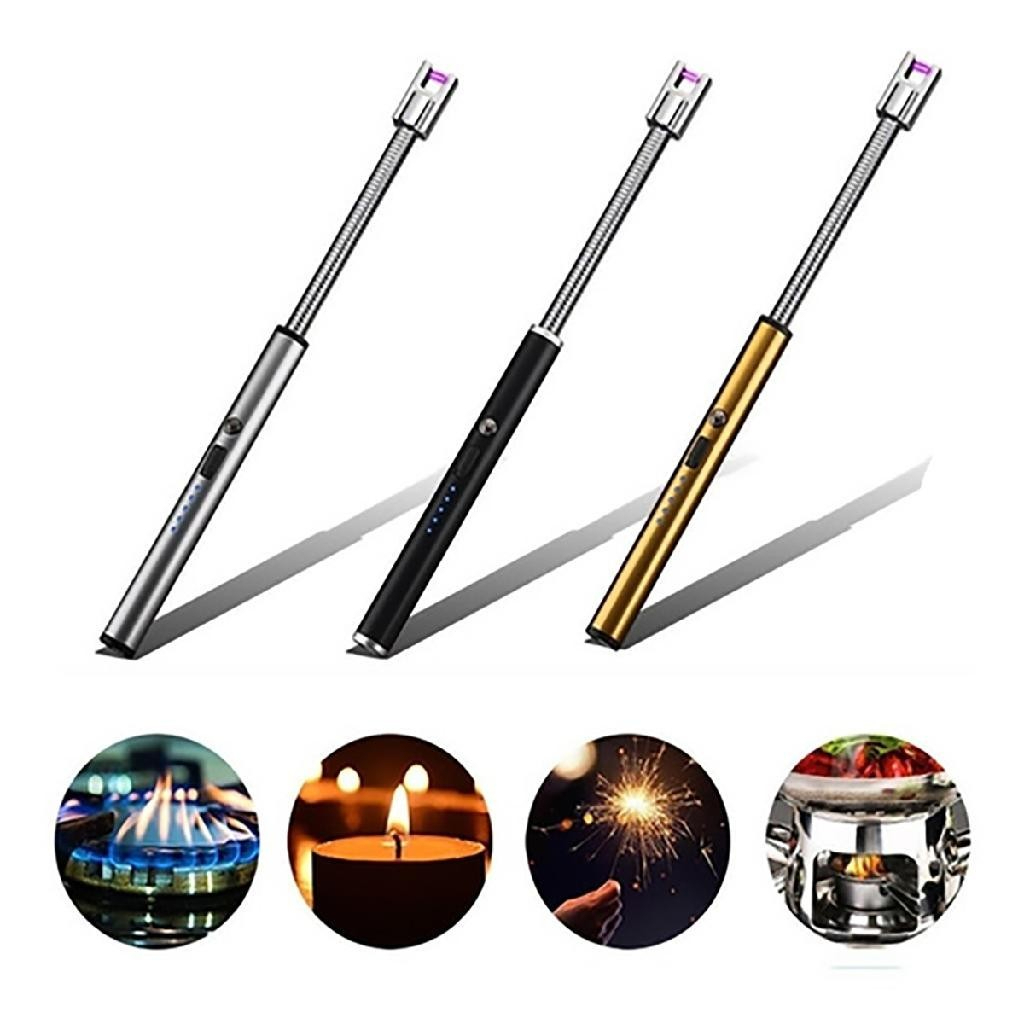 Acendedor Isqueiro Elétrico Recarregável USB Acendedor Prova de Vento para Cozinha Churrasco Camping em Oferta na Shopee