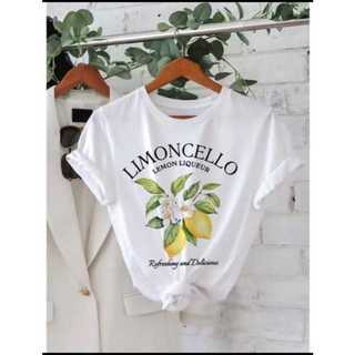 Blusa Feminina Estampada Limoncello Camiseta Confortável T-shirt Tendência 100% Algodão Babylook