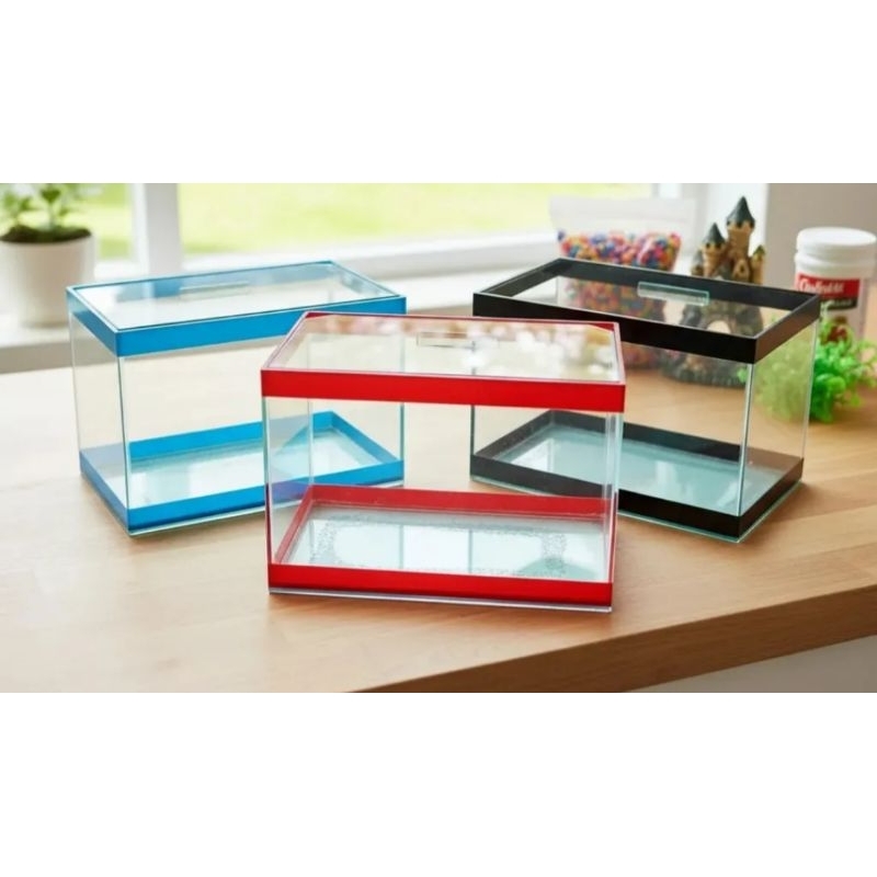Aquário 4,2 litros Retangular 25x12x15cm Para Peixes betas e plantas ornamental decorativo presente em Oferta na Shopee