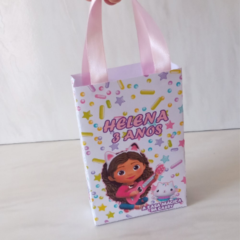 Kit 10/20/30/40 Sacolinhas Personalizadas Casa Magica da gaby Festa Aniversário Lembrancinha