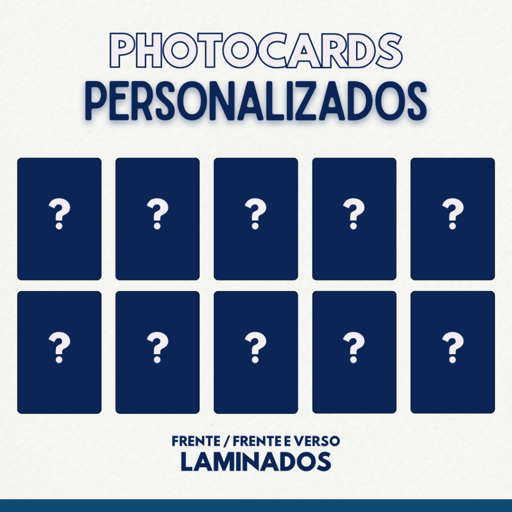 10 Photocards Personalizados • Plastificado • Frente e Verso • Verso Branco